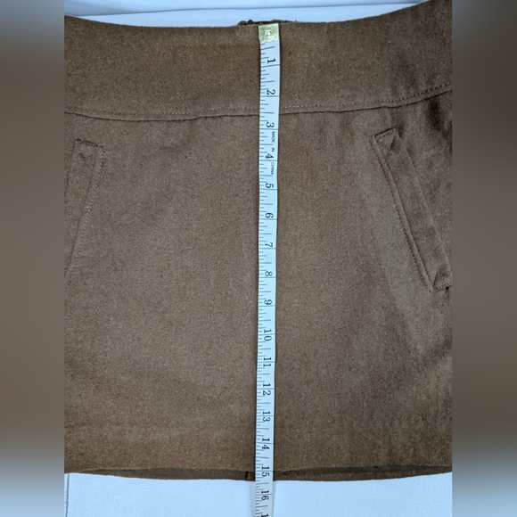 H & M Wool Mini Skirt women's brown lined quarter zip size Small K-1 - Picture 11 of 15